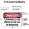 Signmission Flammable Gas Danger Sign, Vinyl Decal, 5in W x 3.5in L, 2PK OS-2PACK-DS-D-35-L-19366 - alternate 3